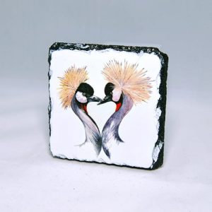 Crowned Cranes Slate Coaster